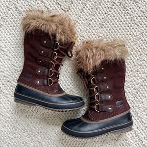 SORRL Joan of Arctic Dark Brown & Black Winter Snow Boots Womens 5.5 LIKE NEW